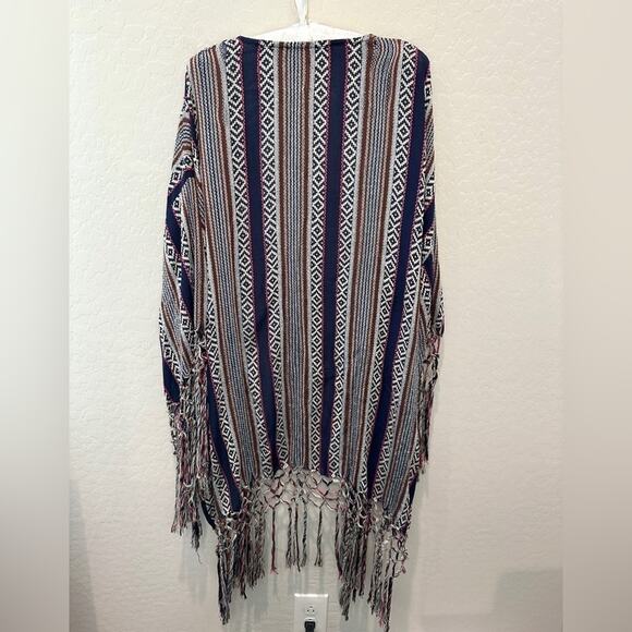 FREE PEOPLE | Fiesta Shimmer Striped Bohemian Hippie Metallic Swim Cover Kimono - Picture 6 of 8
